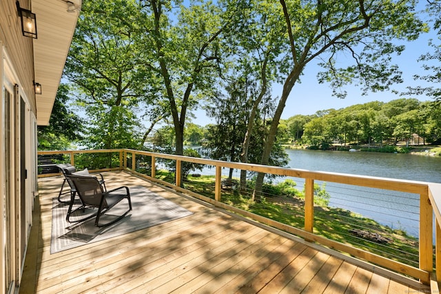 15 Fedus Dr, East Haddam, CT 06415 - wooden terrace with a water view