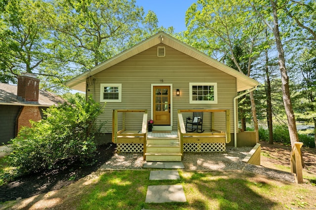 15 Fedus Dr, East Haddam, CT 06415 - view of front facade with a wooden deck