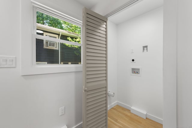 15 Fedus Dr, East Haddam, CT 06415 - laundry room featuring hookup for an electric dryer, light wood finished floors, and baseboards