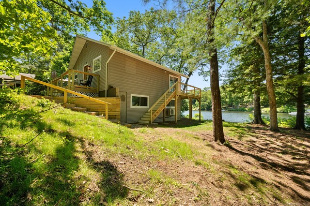 15 Fedus Dr, East Haddam, CT 06415 - view of side of home with stairs and a deck with water view