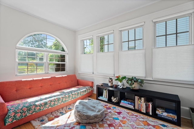 1748 Whitney Ave, Hamden, CT 06517 - sitting room featuring wood finished floors and vaulted ceiling