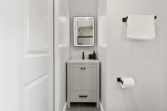 156 Apache Ln Unit A, Stratford, CT 06614 - bathroom featuring vanity, tile patterned flooring, and baseboards
