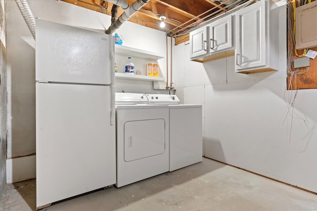 156 Apache Ln Unit A, Stratford, CT 06614 - washroom featuring independent washer and dryer, electric panel, and cabinet space