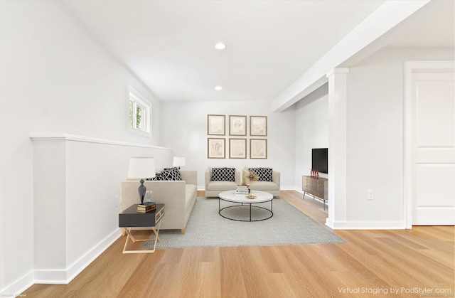 156 Apache Ln Unit A, Stratford, CT 06614 - living room featuring wood finished floors, recessed lighting, and baseboards