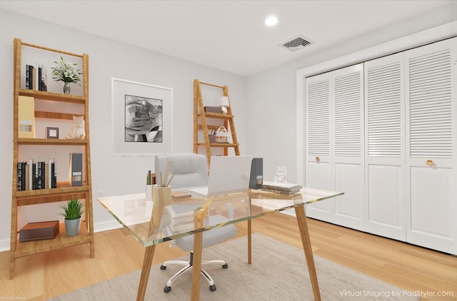 156 Apache Ln Unit A, Stratford, CT 06614 - home office featuring light wood-style floors and recessed lighting