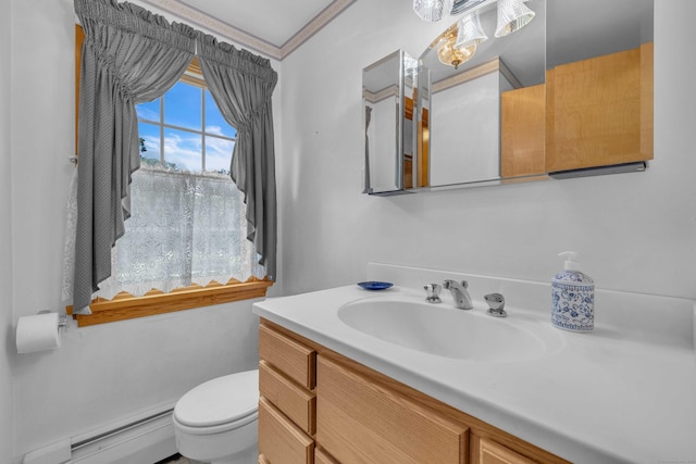 566 Beach Pond Rd, Voluntown, CT 06384 - half bath featuring baseboard heating and vanity