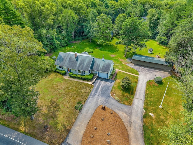 566 Beach Pond Rd, Voluntown, CT 06384 - aerial view of property and surrounding area with a heavily wooded area