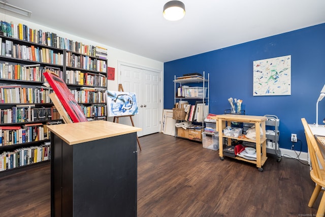 133 Hoop Pole Hill Rd, Woodbury, CT 06798 - office area featuring wood finished floors and baseboards