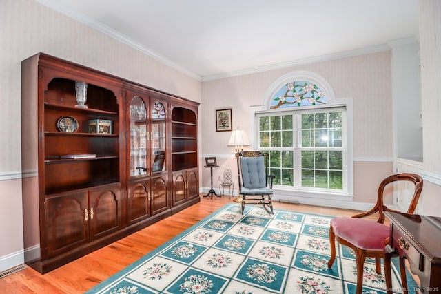 10 Deer Park Rd, Danbury, CT 06811 - living area with ornamental molding, light wood-style floors, and baseboards