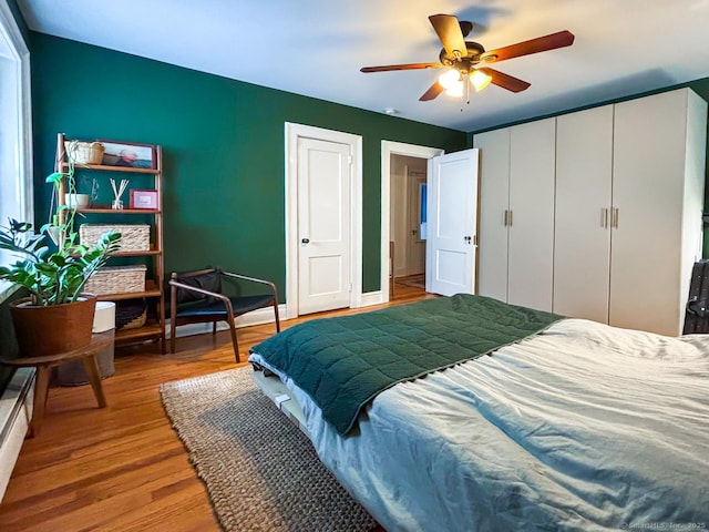 492 Whitney Ave Unit 4B, New Haven, CT 06511 - bedroom featuring wood finished floors and a ceiling fan