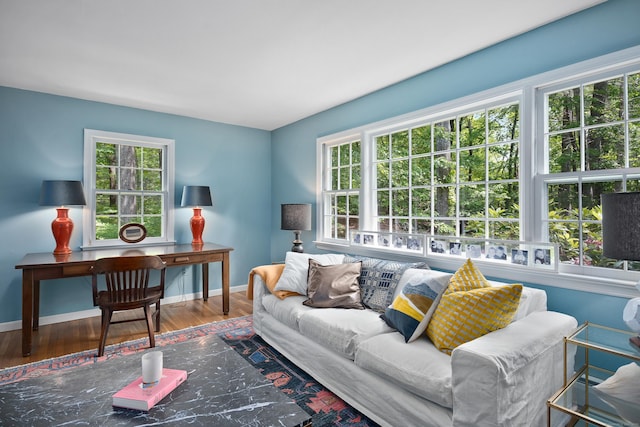68 Blue Spruce Cir, Weston, CT 06883 - living area with wood finished floors, plenty of natural light, and baseboards