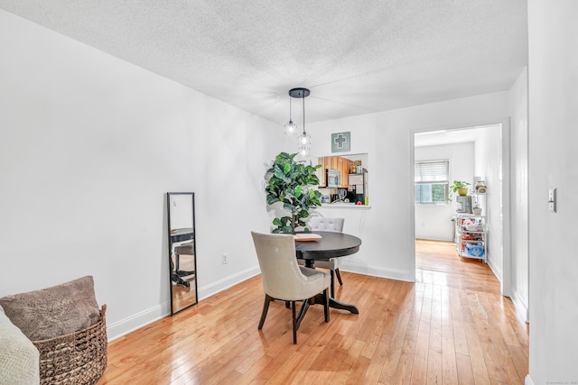 196 New Haven Ave Unit 322, Derby, CT 06418 - dining space featuring light wood-style floors, a textured ceiling, and baseboards