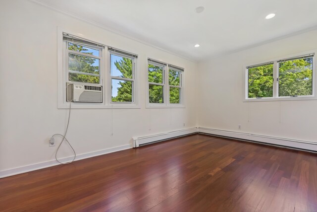 15 Grumman Ave, Norwalk, CT 06851 - spare room with crown molding, wood-type flooring, recessed lighting, and cooling unit