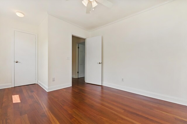 15 Grumman Ave, Norwalk, CT 06851 - spare room with a ceiling fan, wood finished floors, and ornamental molding