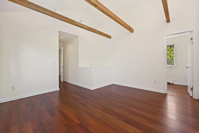 15 Grumman Ave, Norwalk, CT 06851 - empty room featuring dark wood-style floors, baseboard heating, and recessed lighting