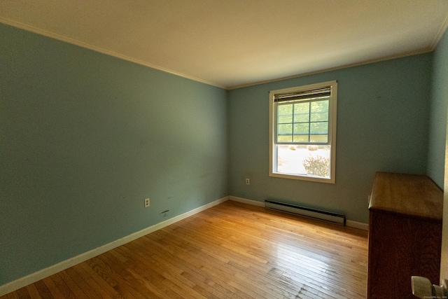 36 Harris Road Ext, Salem, CT 06420 - unfurnished room featuring baseboard heating, crown molding, light wood finished floors, and baseboards