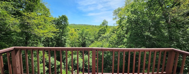 552 Squaw Rock Rd, Plainfield, CT 06354 - wooden deck with a forest view