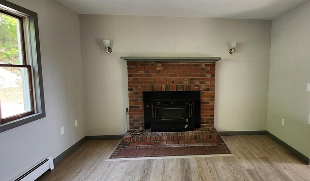 552 Squaw Rock Rd, Plainfield, CT 06354 - detailed view of a baseboard radiator, wood finished floors, and baseboards