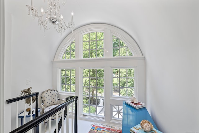 15 Mill Rd, New Canaan, CT 06840 - stairway with a chandelier