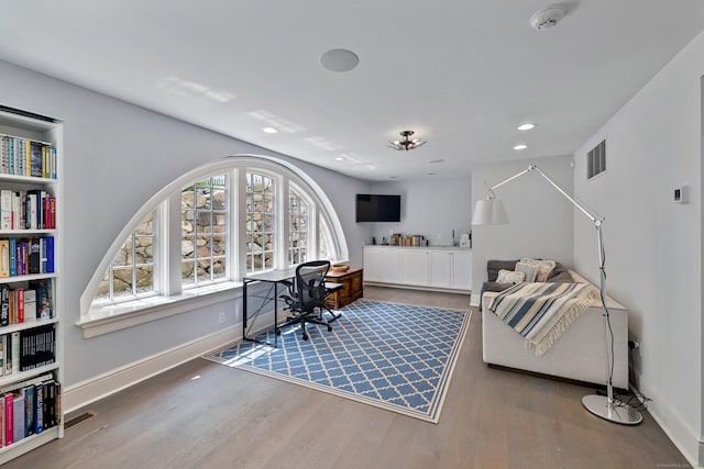 15 Mill Rd, New Canaan, CT 06840 - office space with wood finished floors, baseboards, and recessed lighting