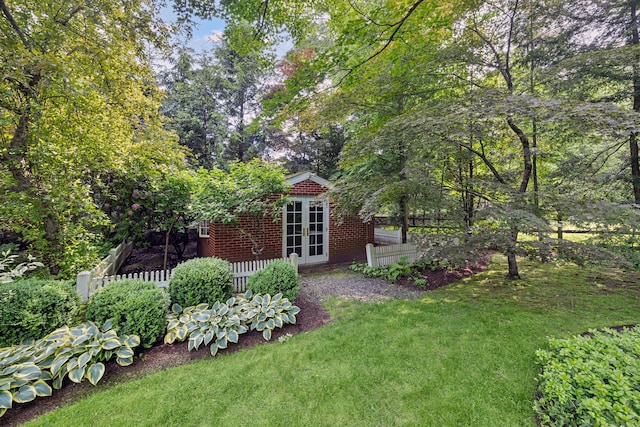 15 Mill Rd, New Canaan, CT 06840 - view of yard with french doors
