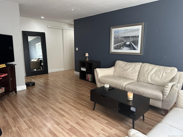 184 Kennedy Dr Unit 184, Bridgeport, CT 06606 - living room with light wood-style flooring, baseboards, and recessed lighting