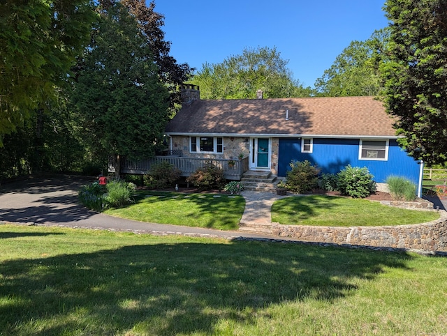 51 Isleib Rd, Marlborough, CT 06447 - view of front of property with a chimney and a front yard