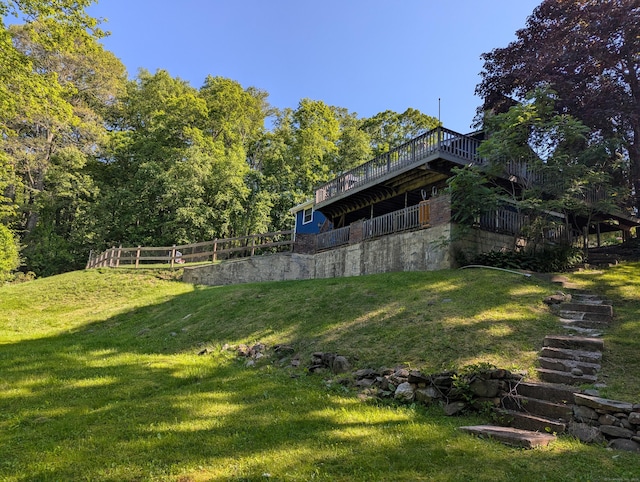 51 Isleib Rd, Marlborough, CT 06447 - view of green lawn featuring a wooden deck