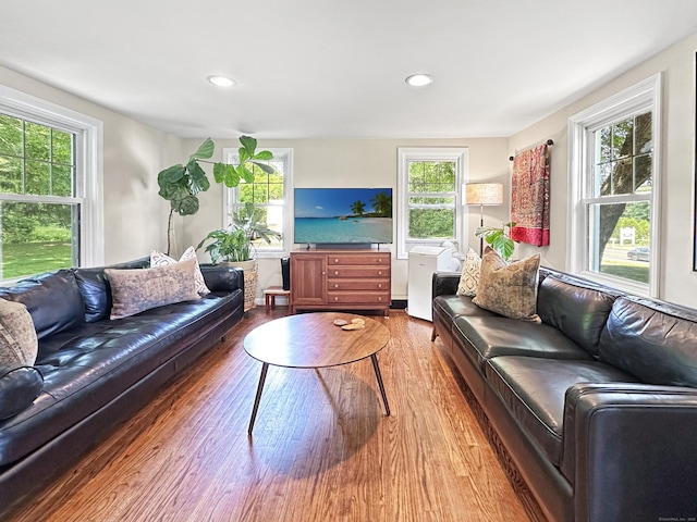 276 Boston Post Rd, East Lyme, CT 06333 - living room featuring plenty of natural light, wood finished floors, and recessed lighting