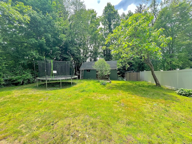 55 Lancaster St, Watertown, CT 06779 - view of yard with a trampoline and an outdoor structure
