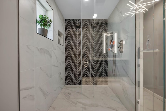 29 Montevideo Rd, Avon, CT 06001 - full bath featuring a shower stall and marble finish floors