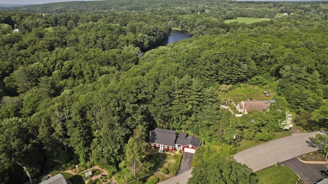 42 Sycamore Ter, Windham, CT 06280 - aerial view of property and surrounding area featuring a heavily wooded area and a large body of water