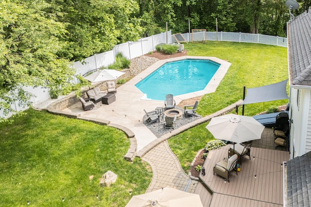 59 Woodbine Rd, Colchester, CT 06415 - view of pool with a patio and an outdoor living space with a fire pit