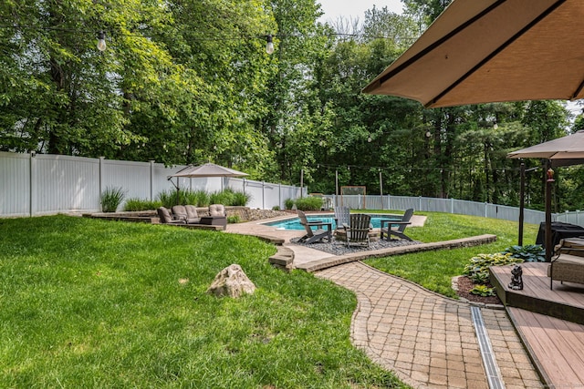 59 Woodbine Rd, Colchester, CT 06415 - view of yard with a deck, outdoor lounge area, and a patio area