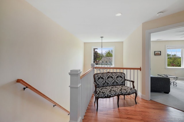 8 Meadowview Dr, Brookfield, CT 06804 - sitting room featuring an upstairs landing, wood finished floors, and recessed lighting