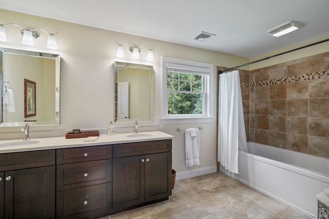 8 Meadowview Dr, Brookfield, CT 06804 - bathroom with double vanity and shower / bath combination with curtain