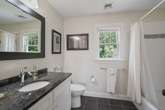 8 Meadowview Dr, Brookfield, CT 06804 - full bath with plenty of natural light, vanity, tile patterned floors, and shower / bath combination with curtain