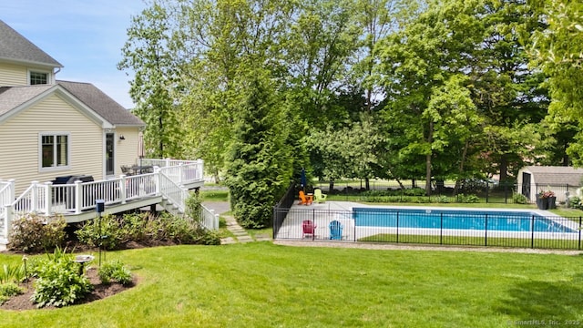 8 Meadowview Dr, Brookfield, CT 06804 - view of swimming pool featuring a deck and stairs