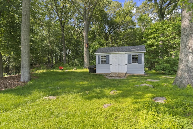 64 Obed Hts, Old Saybrook, CT 06475 - view of grassy yard with an outbuilding