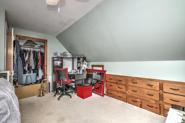 225 Rocky Mountain Rd, Southbury, CT 06488 - carpeted office featuring vaulted ceiling and ceiling fan