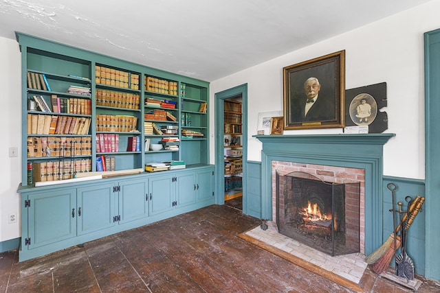 27 Tobey Hill Rd, North Canaan, CT 06018 - living room with a fireplace and dark wood-type flooring