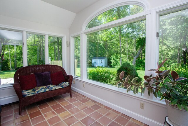 12 Northwoods Rd, Granby, CT 06060 - sunroom / solarium with lofted ceiling, healthy amount of natural light, and tile patterned flooring