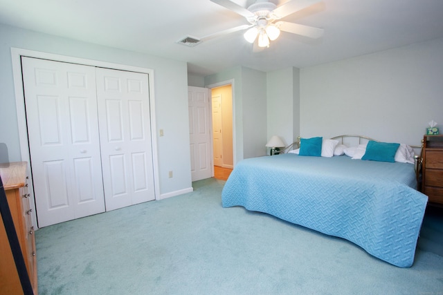 12 Northwoods Rd, Granby, CT 06060 - bedroom with carpet flooring, a closet, and ceiling fan