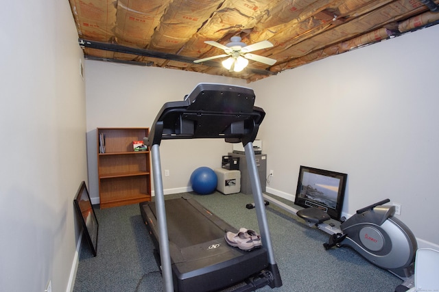 12 Northwoods Rd, Granby, CT 06060 - exercise room featuring ceiling fan and baseboards