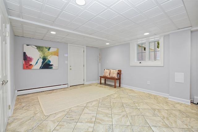 151 Woodridge Dr, New Canaan, CT 06840 - entryway with a baseboard radiator, recessed lighting, and baseboards