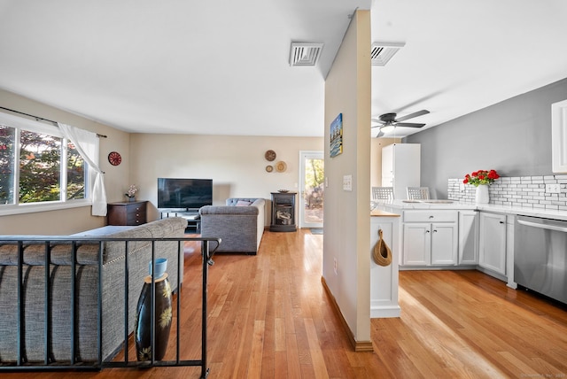 3 Celentano Dr, Naugatuck, CT 06770 - living room featuring light wood-style floors and ceiling fan