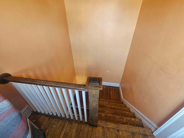 102 Mapleton St, Hartford, CT 06114 - stairway with wood finished floors and baseboards