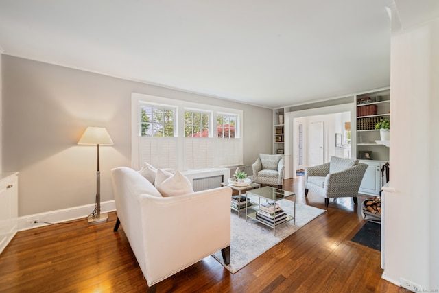 407 Meadowbrook Rd, Fairfield, CT 06824 - living area featuring dark wood-style flooring and baseboards