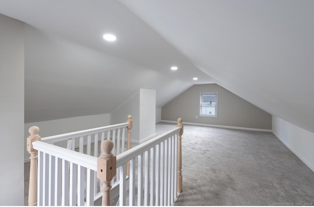 Pine St, Meriden, CT 06450 - additional living space featuring carpet, vaulted ceiling, recessed lighting, and baseboards