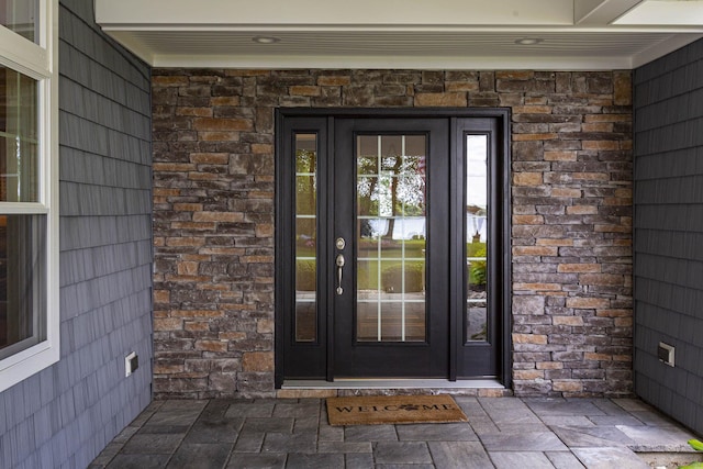 112 John Hand Dr, Coventry, CT 06238 - doorway to property featuring french doors